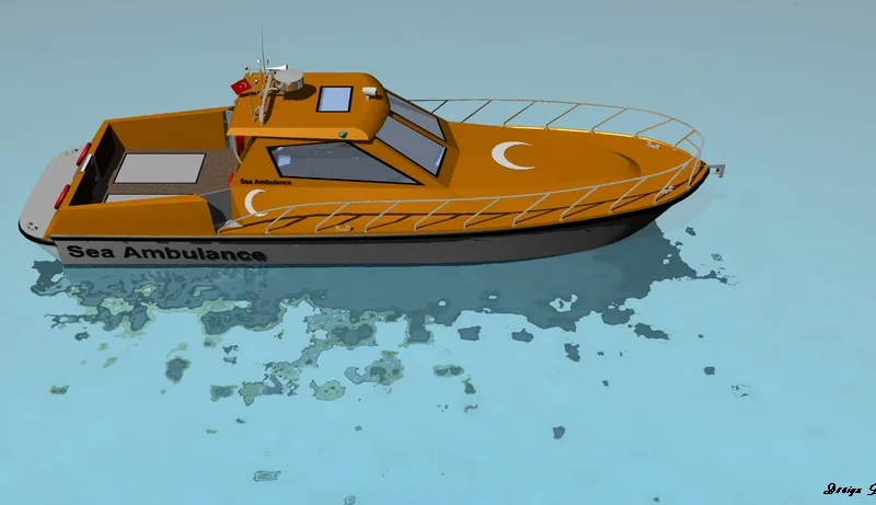 Ambulance 49 boat design by Umut Aras