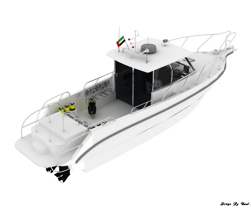 Diving 35-Pilot Cabin boat design by Umut Aras