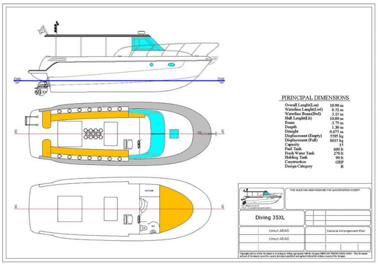 Dive Boat Design Diving 35XL Diving Boat, Scuba Dive Boat